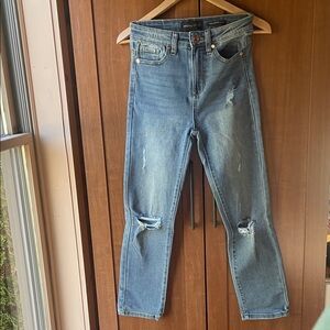 Kendall & Kylie High-Rise Distressed Blue Jeans